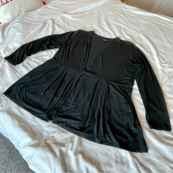 J Jill ~ Size L ~ WearEver One Button Peplum cardigan with Pockets - Picture 3 of 11